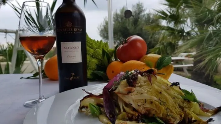 Vegan Food Pairing – Zero Mile Produce Tagarninas & Sherry Wine in Spain