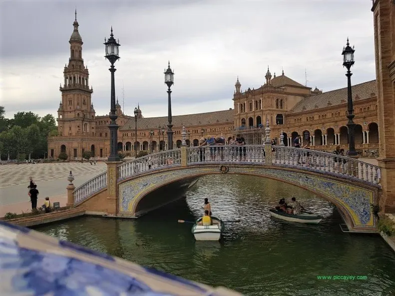 Row boat at Plaza de España Sevillle Spain