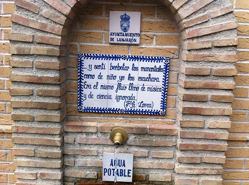 Lorca Poem on Fountain in Lanajron Spain