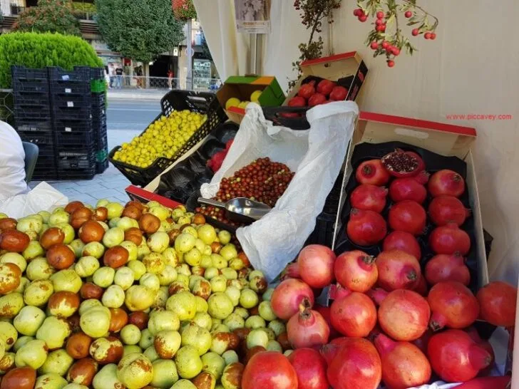 Seasonal Fruit in Spain Jujubes Berries Pomegranate