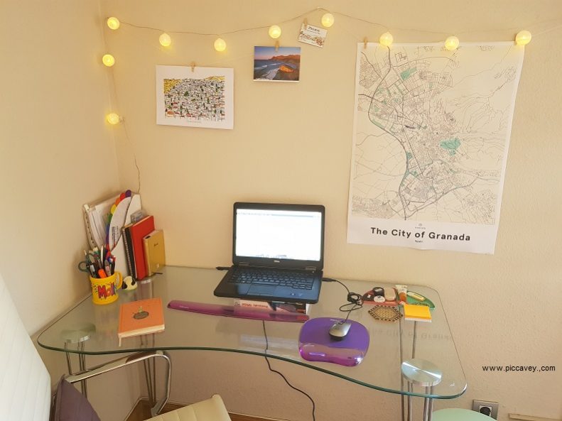 500 word Home Office Desk Map Granada Spain