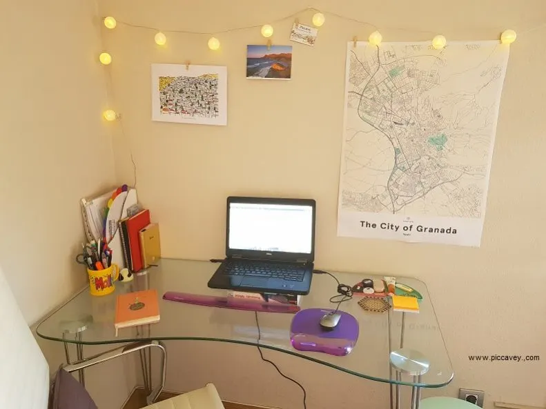 500 word Home Office Desk Map Granada Spain