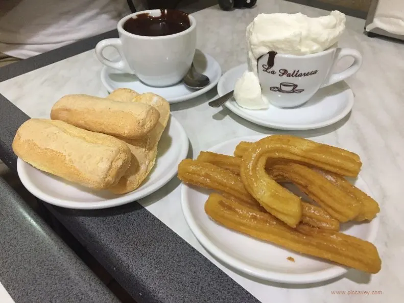 Spanish Churros and Melindros with Chocolate at Granja Petrixol Barcelona