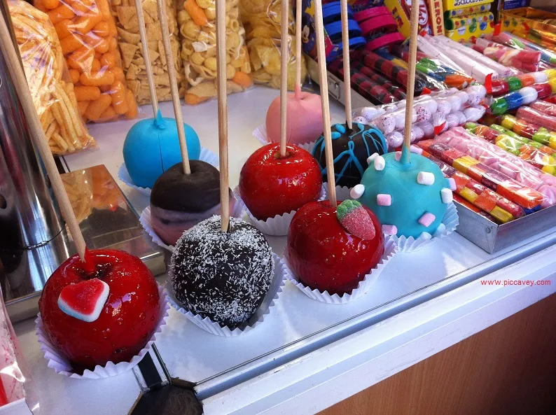 Festive Food in Granada Spain Toffee Apples