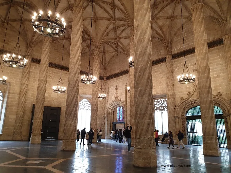 Inside Lonja de la Seda Valencia Spain