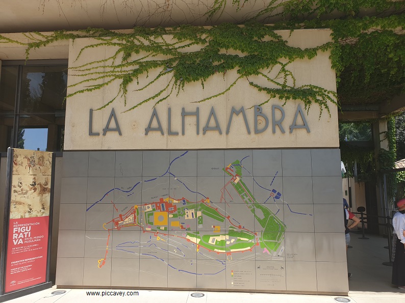 Alhambra Palace Metal Map Taquillas Main Entrance alambra granada
