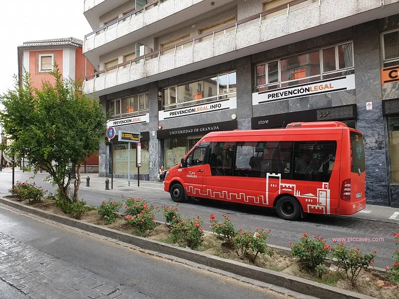 Bus to the Alhambra Palace in Granada