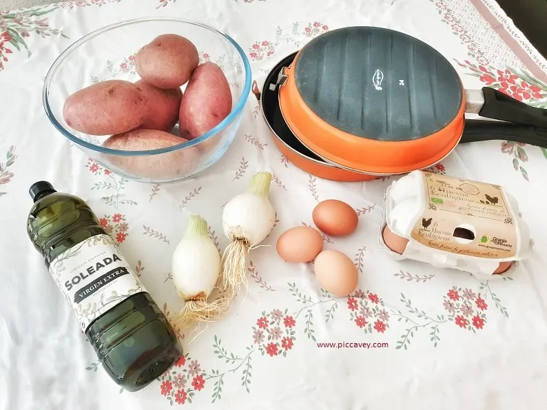 Spanish Omelette Tortilla de Patatas Ingredients