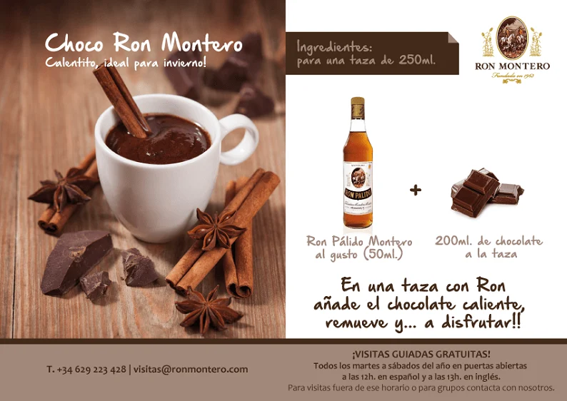 Hot Chocolate with Spanish Rum Ron Montero