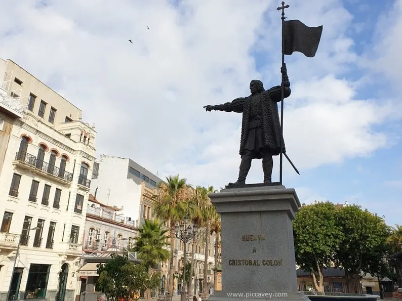 Christopher Columbus Statue in Huelva Spain