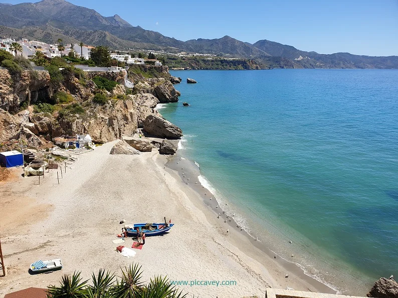 Beach in Nerja Balcon de Europa Costa del Sol Spain blog